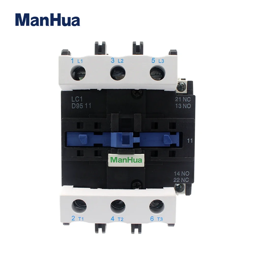 ManHua AC Contactor LC1-D95 95A 220V 50/60Hz Electrical Contactor Din Rail Mounted 3P+NO+NC