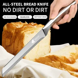 Stainless Steel serrated bread knife all-steel bread knife Baking Special Cake knife Fruit baking supplies Kitchen accessories
