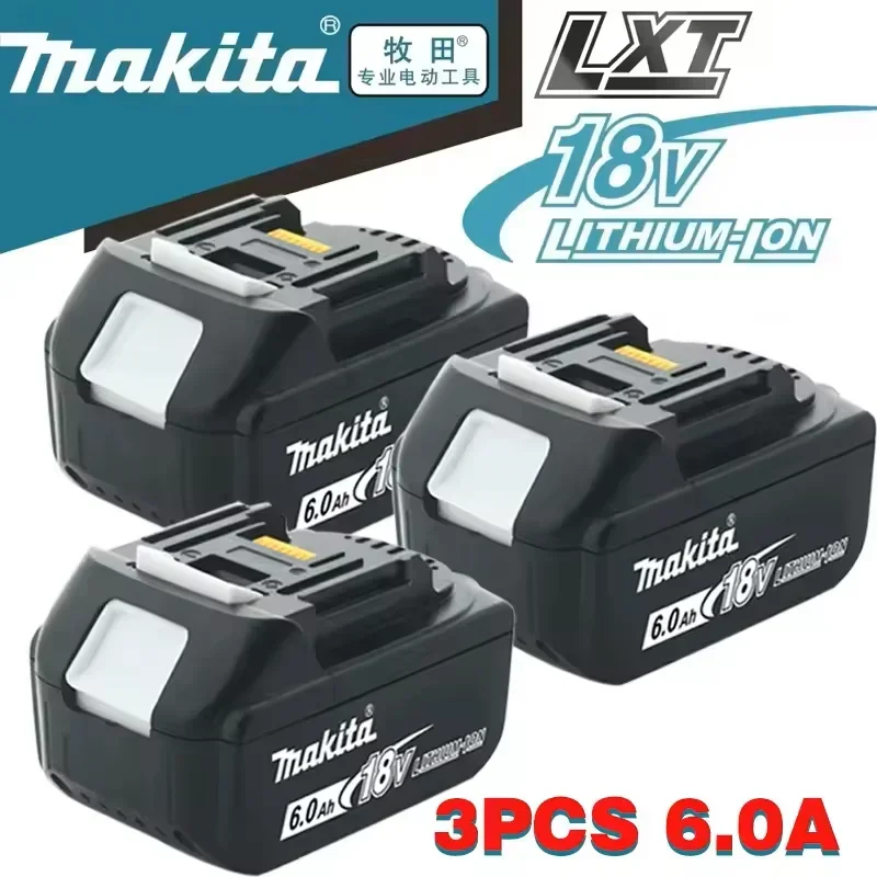 

Makita 18V 6000mAh Rechargeable Power Tools Battery With LED BL1830 BL1850 BL1860 Battery Charger Set With Working Light