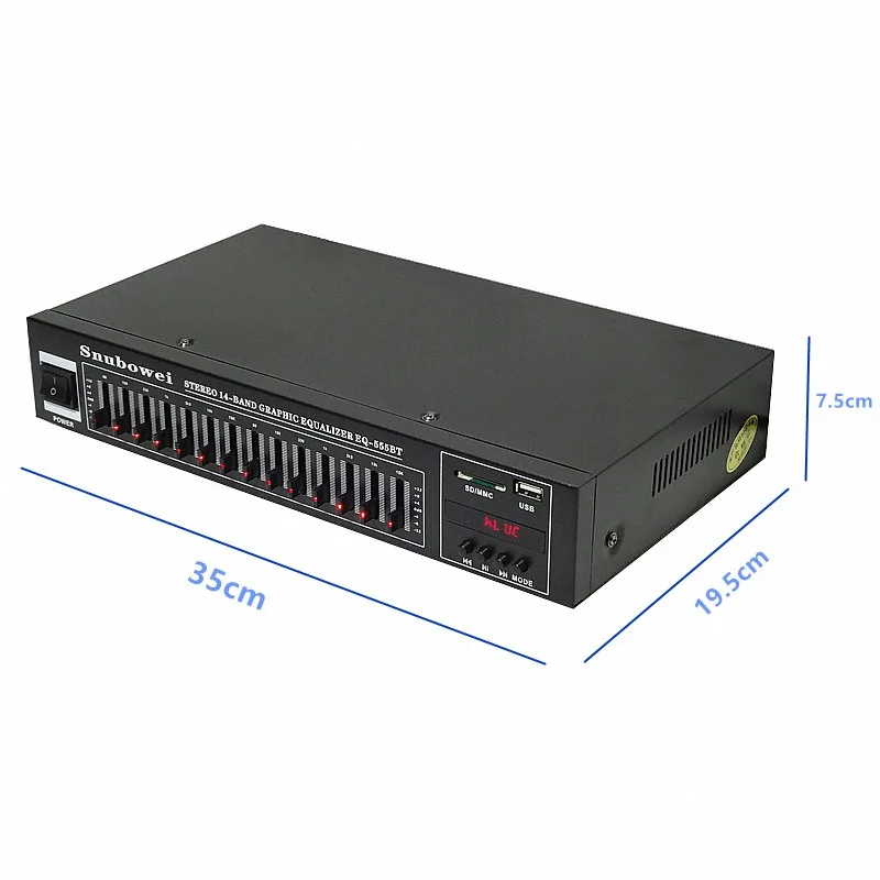 EQ555BT Hifi Home equalizzatore EQ Stereo Garphic a 14 bande con telecomando Radio FM USB Bluetooth