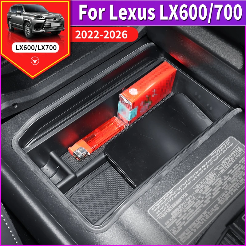 

For Toyota Lexus 600 700 LX600 2022-2026 LX700 Car Armrest Box Storage Organizer Double Layer Tray Interior Upgraded Accessories