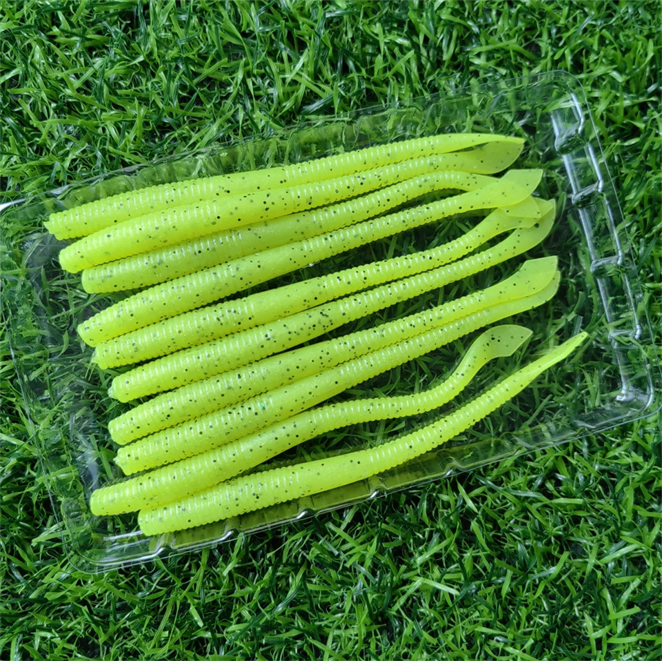 MUKUN 10PCS Stick Weichen Köder 10cm 2,3g Silikon Wurm Sinking Minnow Swimbait Wobbler Süßwasser Bass Hecht weiche Angeln Lockt – Detail 5