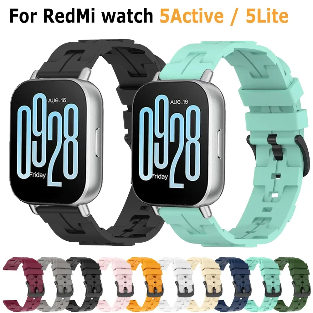 Silicone Strap for Xiaomi Redmi Watch 5 Active 22mm Wristband Bracelet for Redmi Watch 3Active/Lite Replaceable Band Accessories