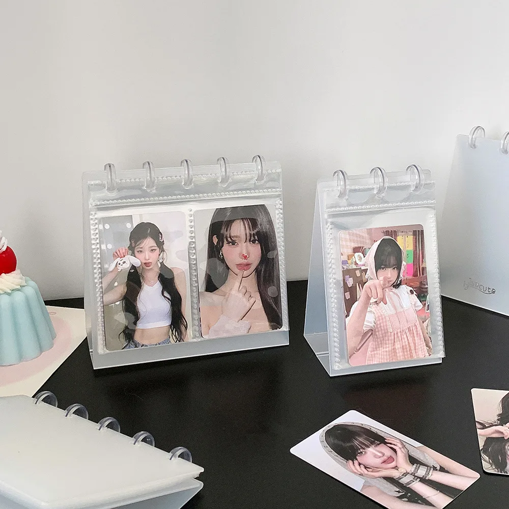 MINKYS Cute 3 inch Kpop Photocard Display Stand Holder Photo Card Holder Storage Album Stationery