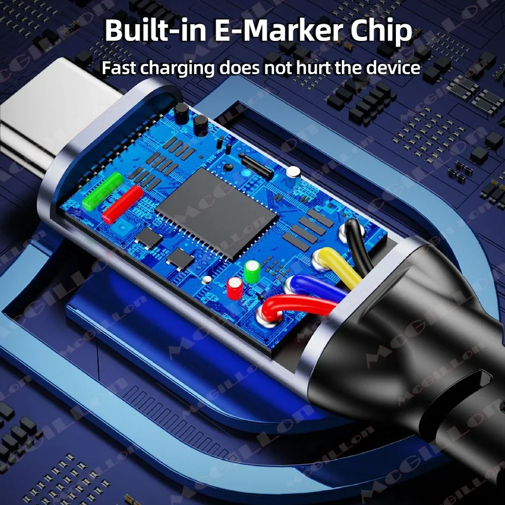 USB4-Kabel 40Gbps 240W 8K 60Hz für Thunderbolt4/3 Typ C zu C Schnelles Lade- und Datenübertragungskabel für Macbook PC Smartphone Tablet – Detail 6