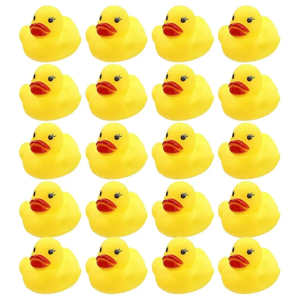 

20Pcs Mini Bath Duck New Yellow Squeaky Bath Toys Brain Game Durable Rubber Duck