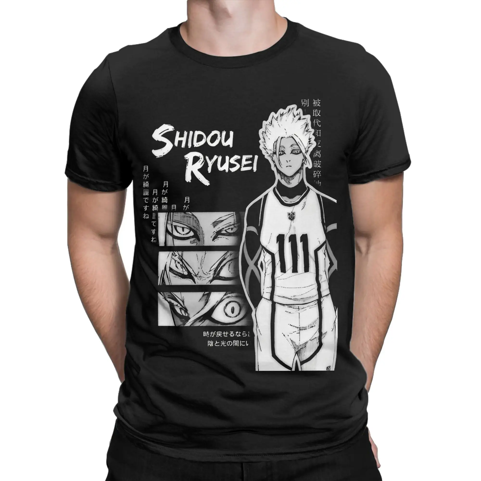 

Аниме Blue Lock Shidou Ryusei Art Футболки для мужчин Хлопковая винтажная футболка с круглым вырезом Футболка с коротким рукавом Одежда Новое поступление