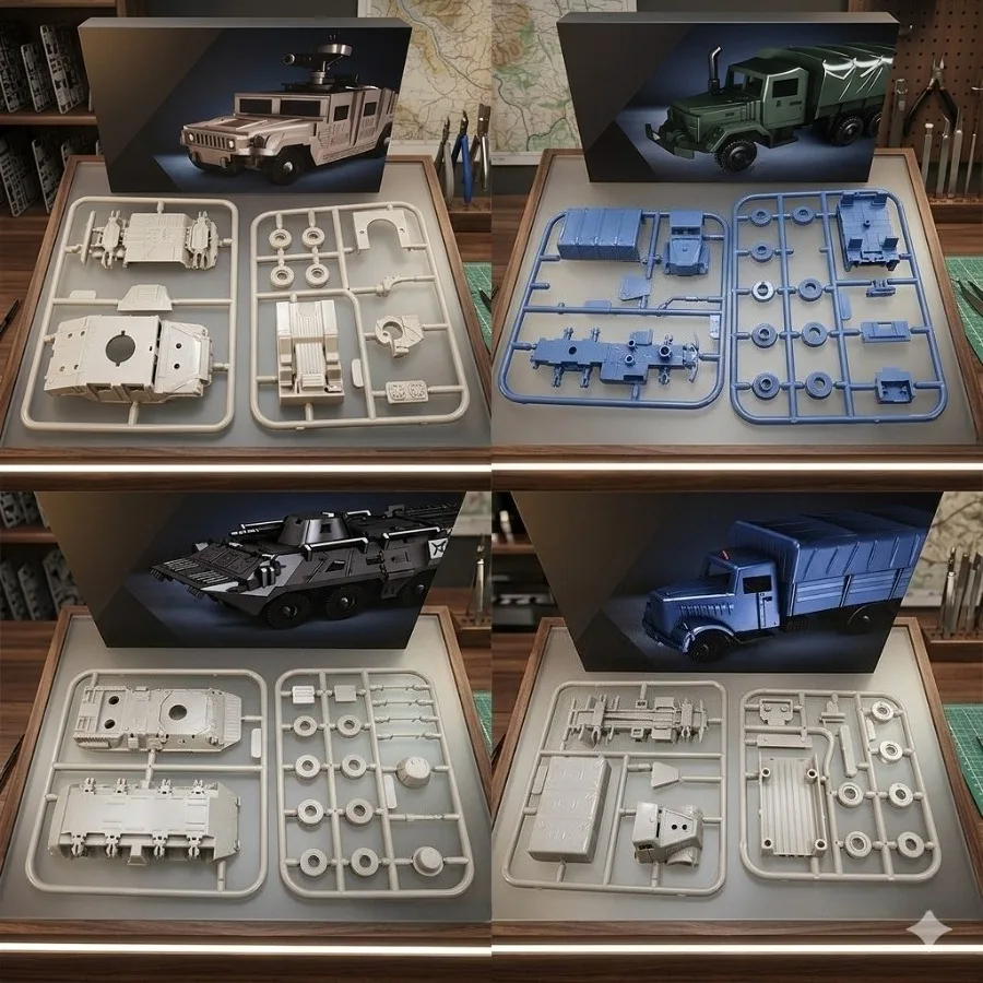 16/4pcs DIY Special Operations Vehicle Model Kit, Armored Combat Vehicle, Detailed Desktop Collectible Decor, Model Gift