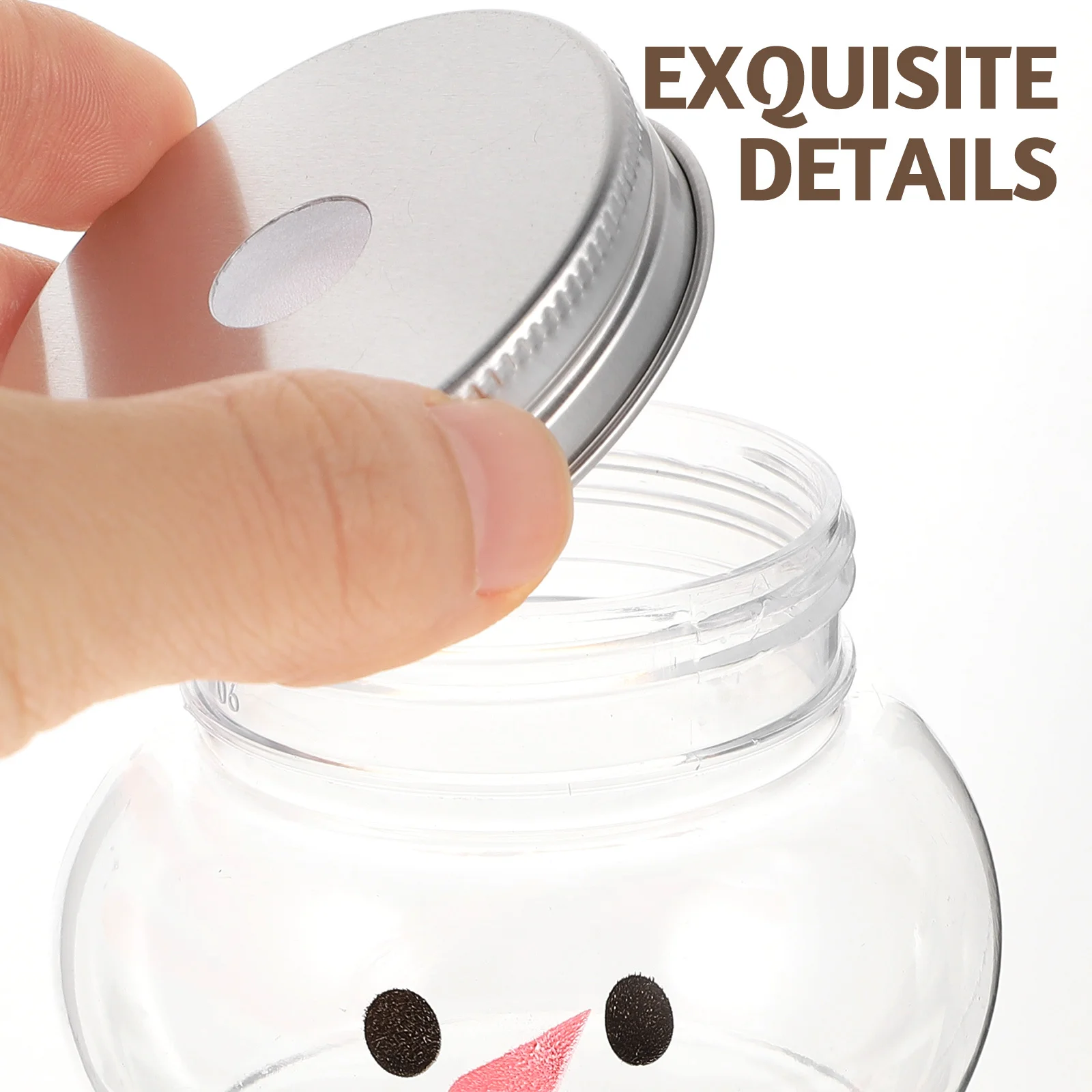 

10Pcs Portable Juice Bottles Snowman Shape Durable Pet Beverage Bottles for Christmas Party Gift Milk Tea Store Packaging