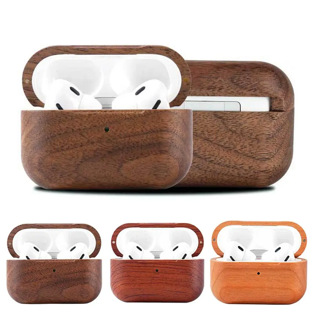 Earphone case For AirPods 4 For AirPods Pro 2 wooden headphones protective case with lanyard and Woods can be selected