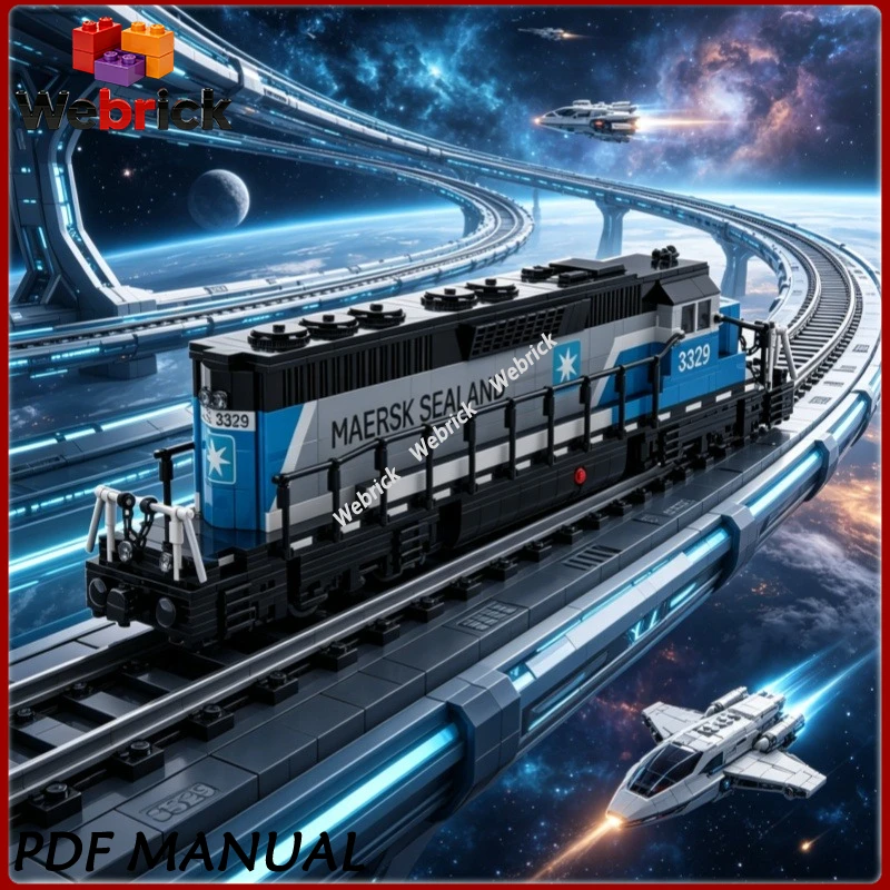 

MOC-258767High-precision SD40-2 diesel locomotive building blocks, style train model DIY assembly creative puzzle toy