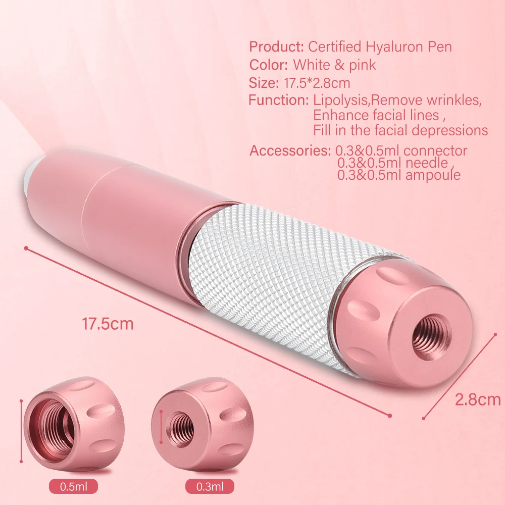قلم حمض الهيالورونيك ، بندقية حشو الشفاه ، ضغط حقن ميسو ، قلم هيلارون ، رفع ، المضادة للتجاعيد ، رئيس أمبولة ، 2 في 1 ، 0.3 مللي ، 0.5 مللي