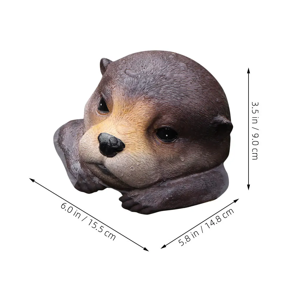 العائمة تمثال راتنج مصغرة حديقة بركة الديكور واقعية النحت الراتنج الحيوان زخرفة ديكور في الهواء الطلق