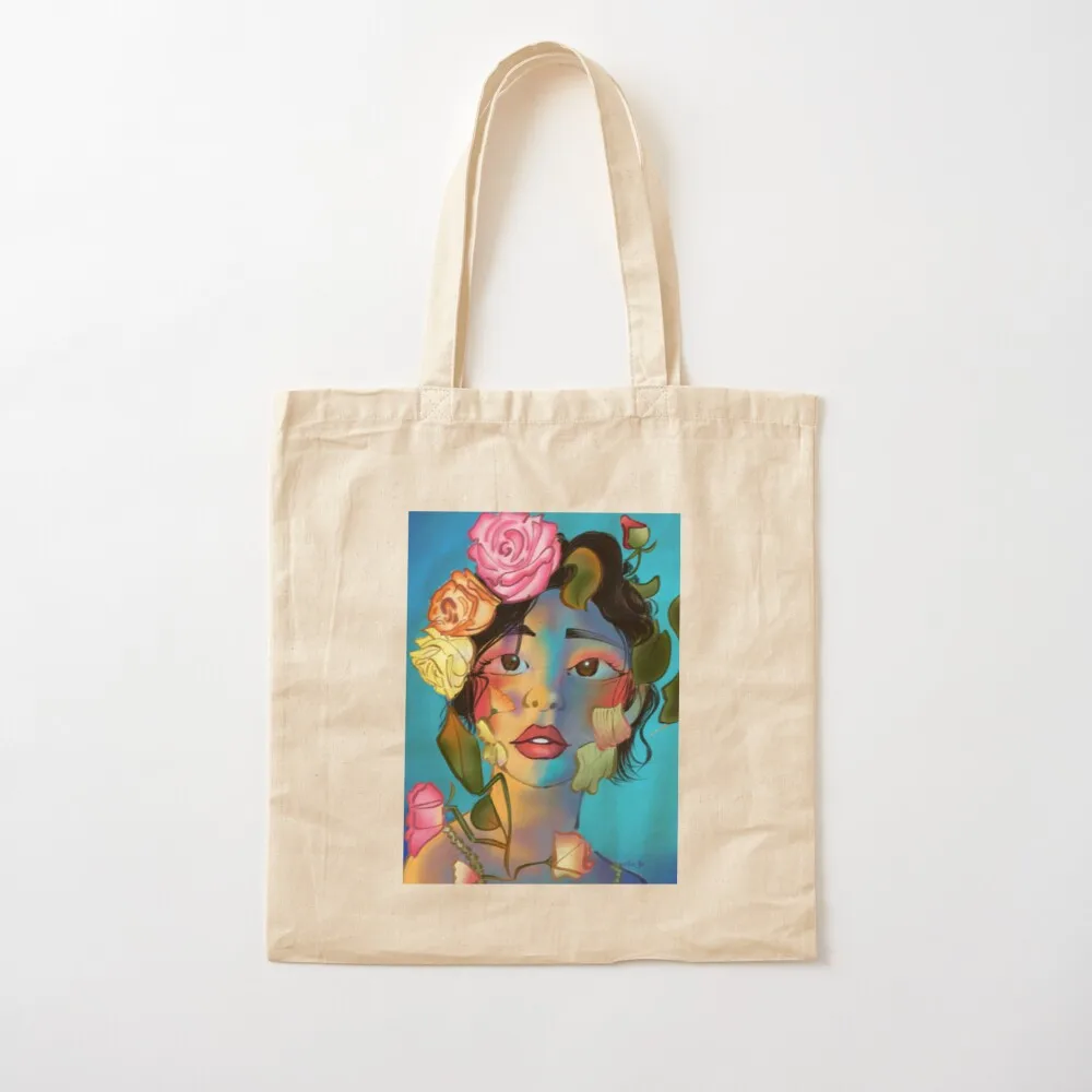 

Flower Girl Portrait Tote Bag Handbags women tote bag screen Canvas Tote Bag