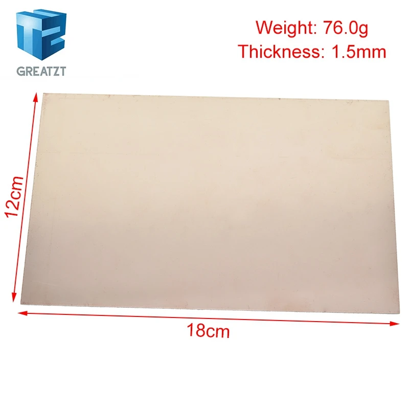 GREATZT 1/2/4PCS Fr4 Pcb 12x18cm 12*18 Single Side Copper Clad Plate Pcb Kit Laminate Circuit Board For DIY