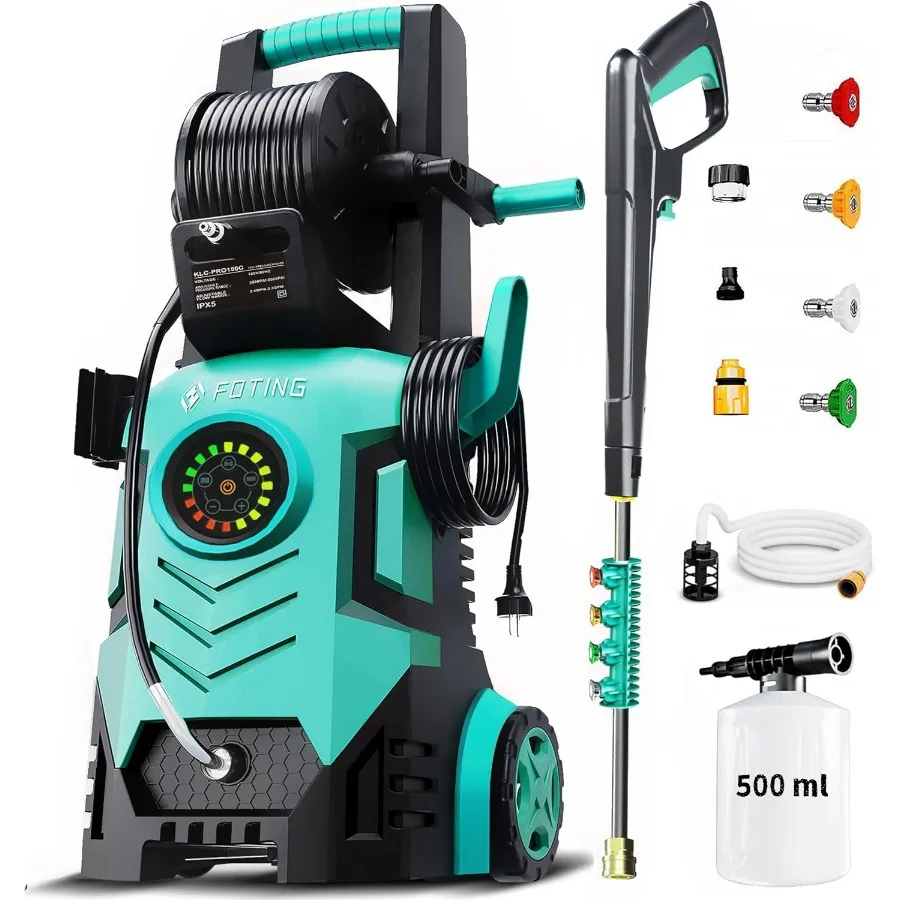 

2025 Upgraded Pressure Washer 5000PSI with Adjustable 8-Level Touch Screen Control 34-Inch Tall Design for Efficient Car Fence