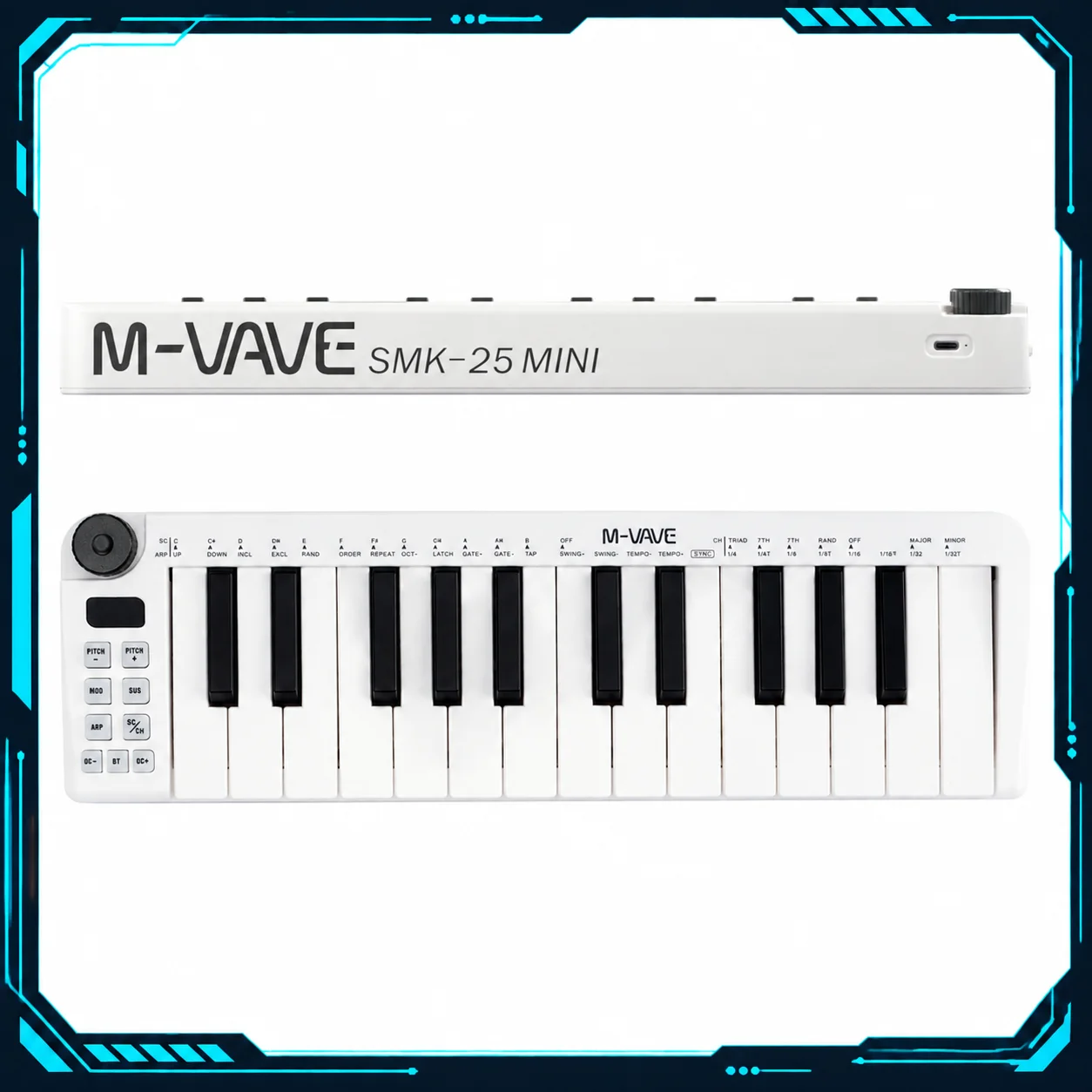 M Vave 25 Key Portable Wireless Midi Controller Keyboard Mini Smart Keyboard For Music Creation Production And Live Performance