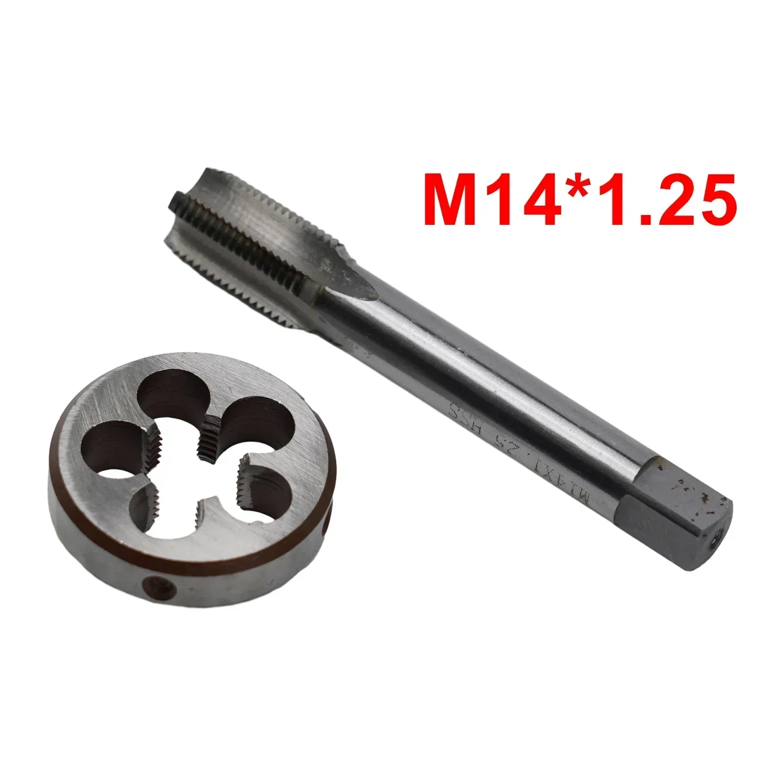 

1set Right Hand Tap And Die Set 14mmx1.25 Fine Thread Round Die Tap HSS Hand Tap Drill Bit Screw Thread Cutting Hand Tools