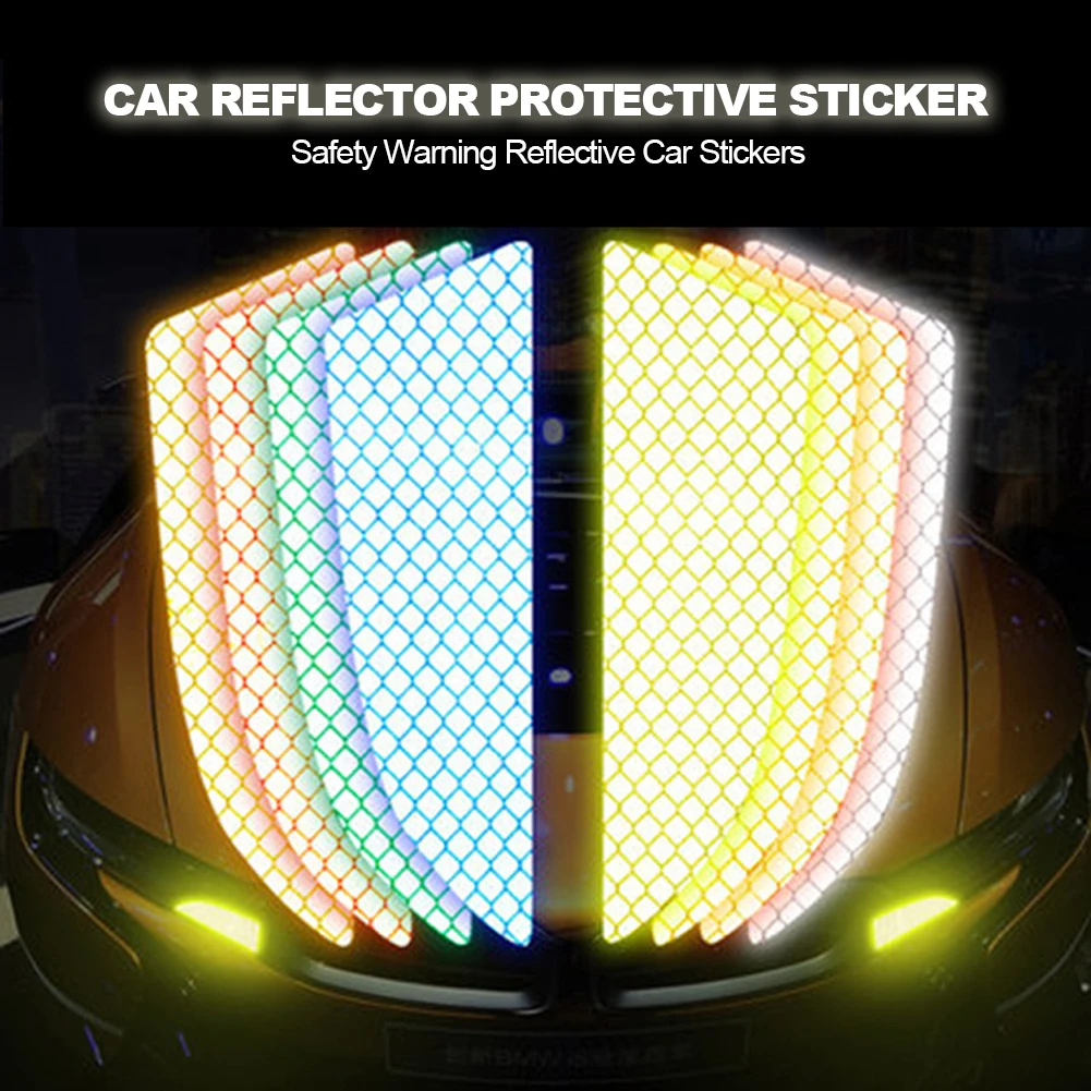 2 stks/set Auto Reflector Beschermende Sticker Krassen Veiligheidswaarschuwing Reflecterende Auto Stickers Acessorio Para Carro Reflecterende Tape