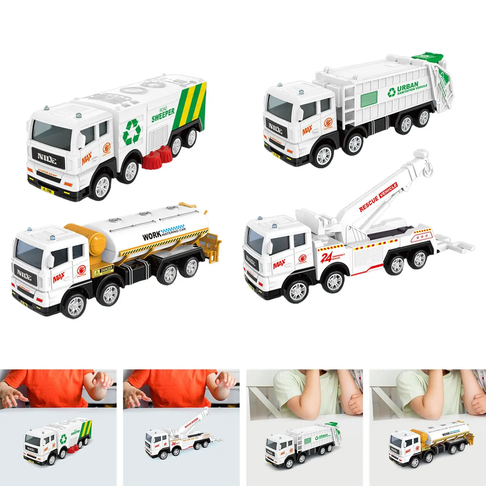 Realistic Garbage Truck Toy Interactive Kids Toy Educational Recycling Truck for Kids Age 3+ Toddlers Children Holiday Gift