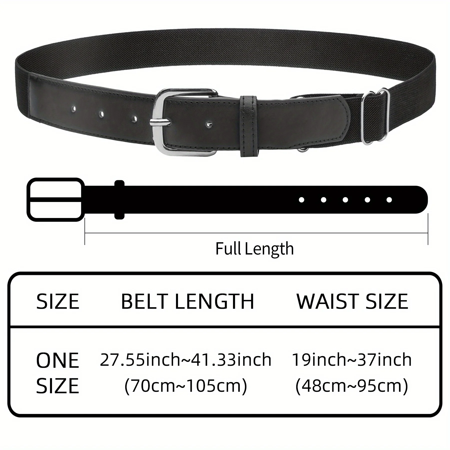 Elastic Baseball & Softball Belt Adjustable Soft Outdoor Sports Belt Woven Waist Belts