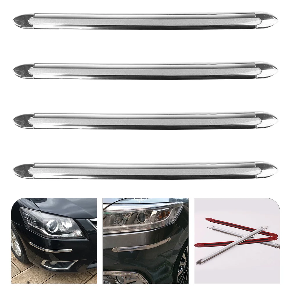 

4Pcs Car Bumper Guard Anti-Collision Adhesive Protector Front Bumper Cover Premium Plastic Strip Scratch Prevention Exterior