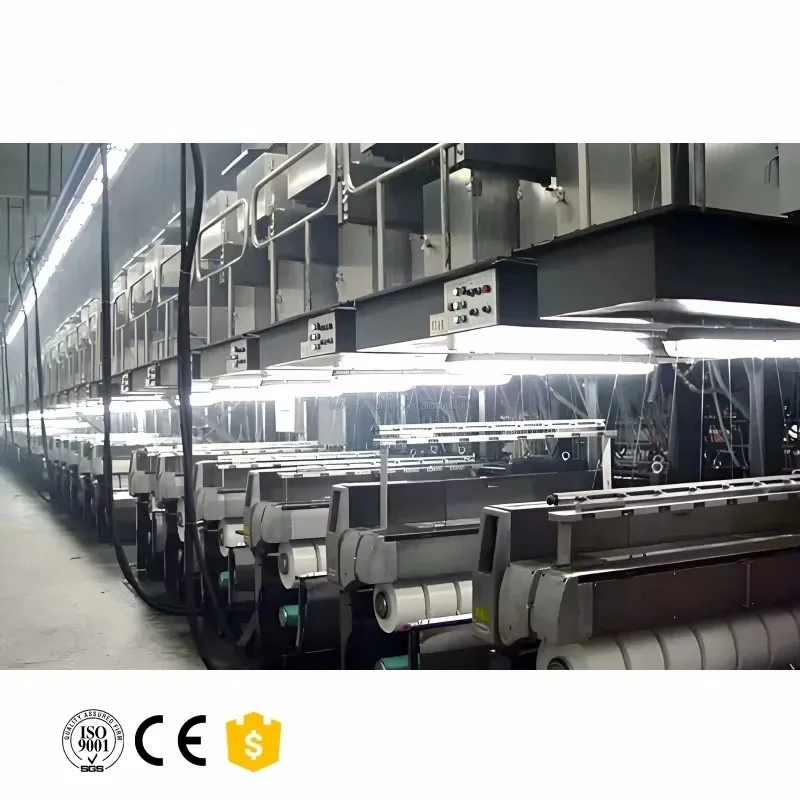 FDY fiber drawing multifilament machine, live machine and PLC, for polyester filament production, textile machinery