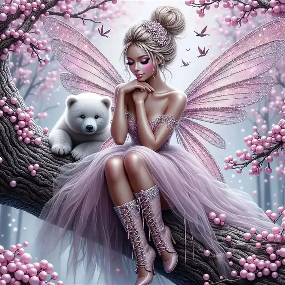 

Набор для алмазной вышивки 5D DIY: Портрет женщины, полная круглая алмазная мозаика, наборы для творчества, вышивка, декор для стен с изображением медведя