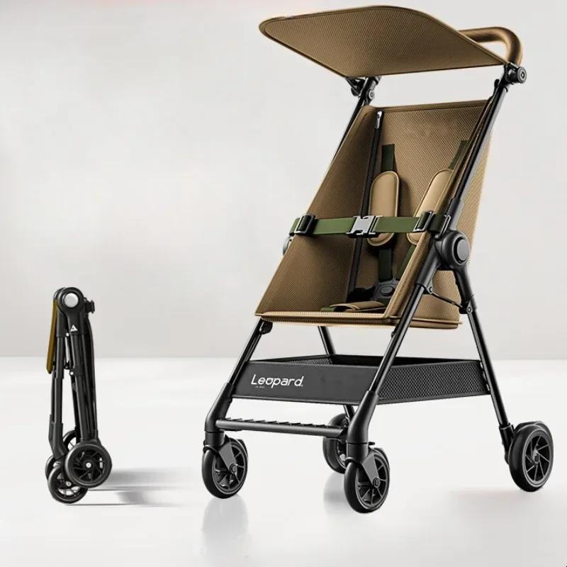 Metal Baby Trolley, Portable Foldable Large Child Pocket Cars Lightweight Stroller for Baby Umbrella Car Cabin Airplane Stroller