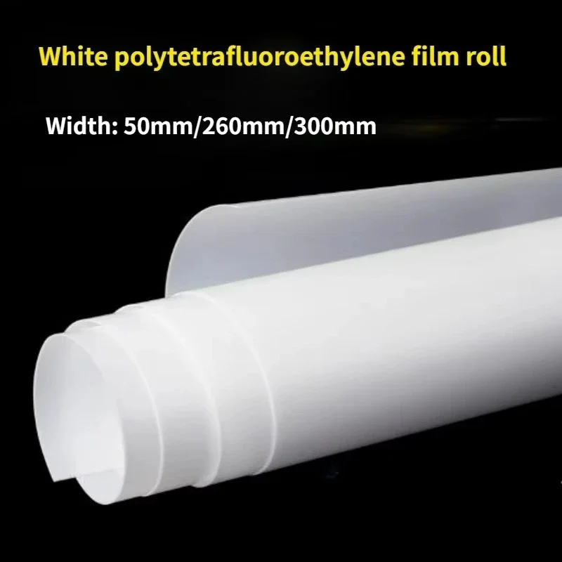 1/2M PTFE Film Sheet Thickness 0.025mm-1.2mm High Temp Plate Plastics Corrosion Resistant Width 50mm-300mm