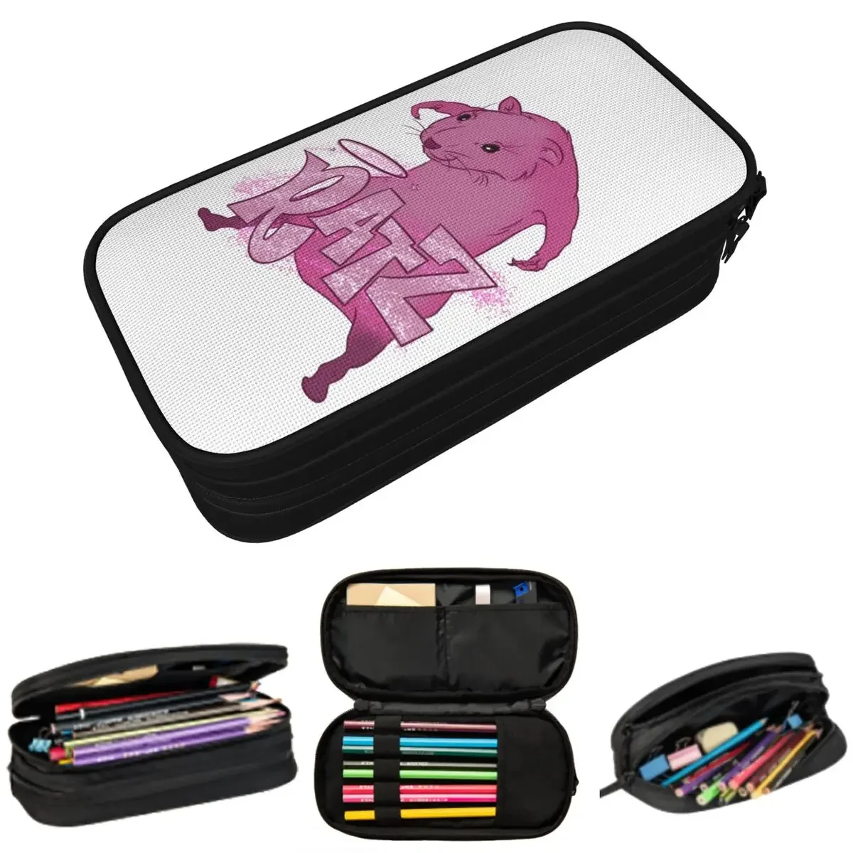 

RATZs PINK MOUSE Merch Pencil Cases Large Storage Pen Bags Pen Box Pencil Pouch For Boys Girls Students Stationery School Office