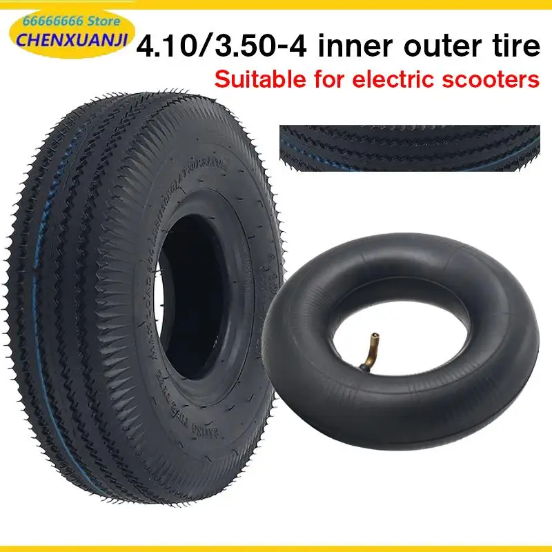 High Quality Tire 10 Inches 4.10/3.50-4 Inner Tube Outer Tire Suitable for Handcart Wheels