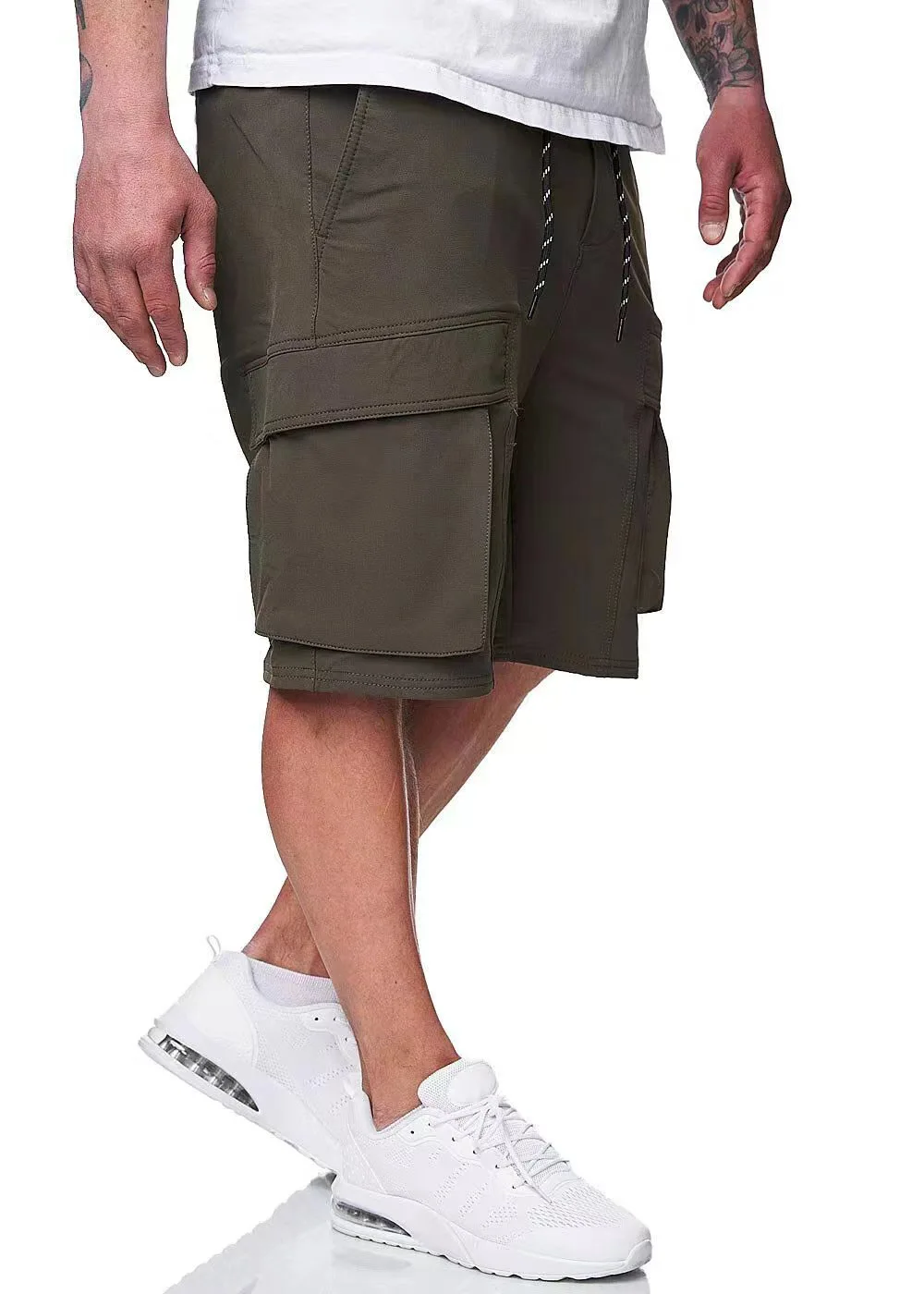 Herren lässig Outdoor-Sport-Shorts elastische Taille lose Stickerei Berg Stickerei Strand Shopping Party Modetrend Shorts