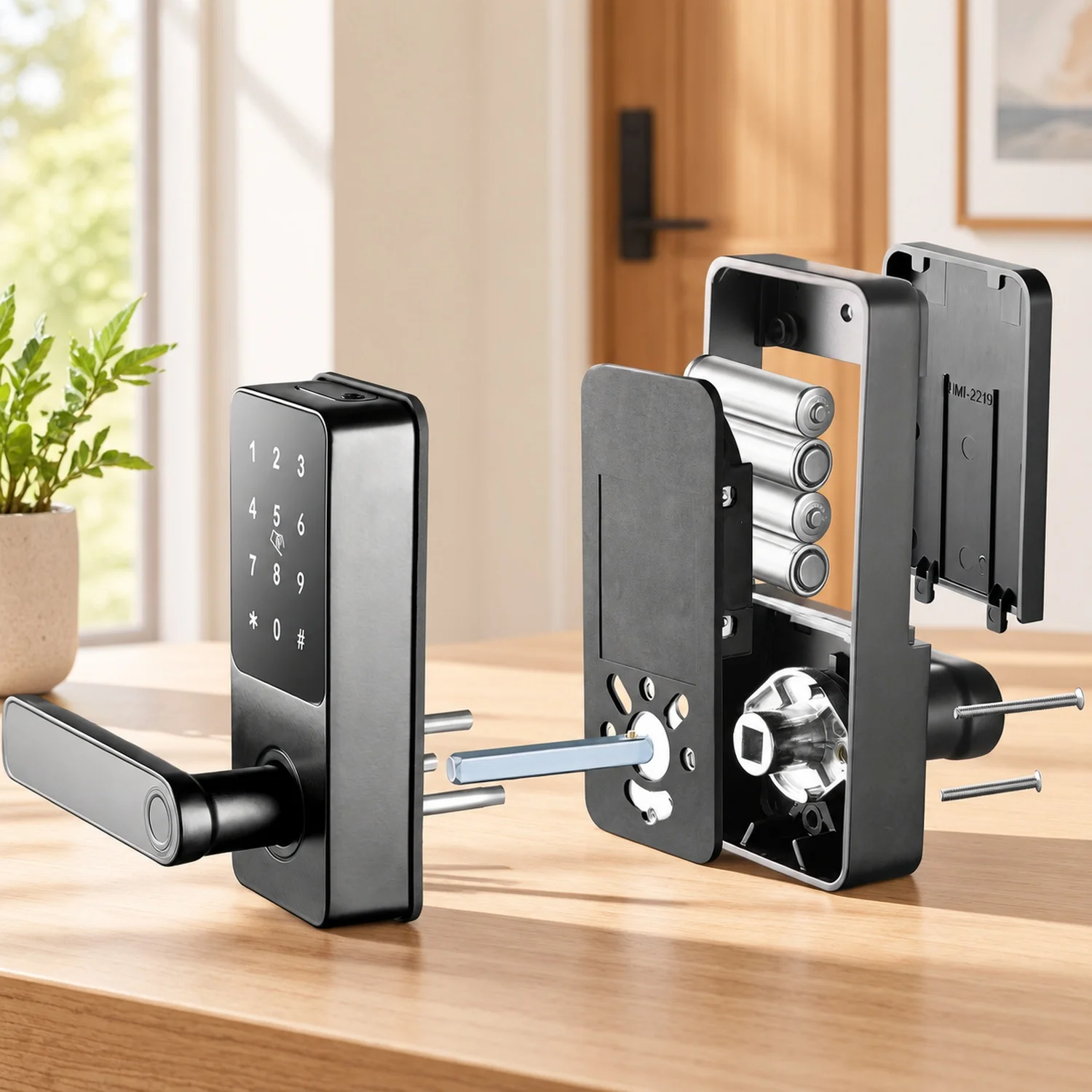 Smart Lock, 5-in-1 Door Knob, Fingerprint Deadbolt with App Control, Bluetooth, Keyless Entry Handle, Biometric, Keypad Digital