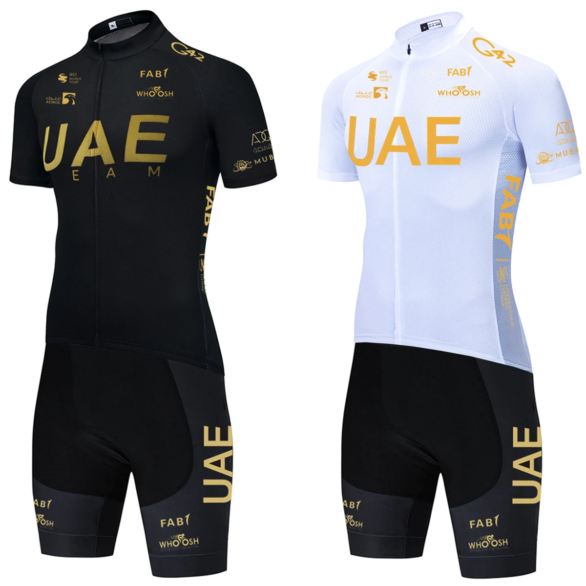 2024 Black Gold Cycling Jersey UAE TEAM Bike Jersey Shorts Set Ropa Ciclismo Men Women Summer Pro Bicycle Maillot Clothing