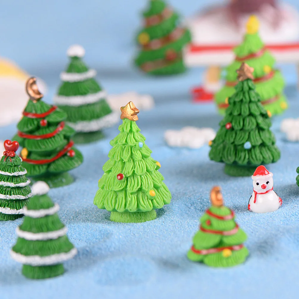 

40 pcs Tree Miniature L Decor Resin naments Christmas Decor for Home Desk Garden Craft