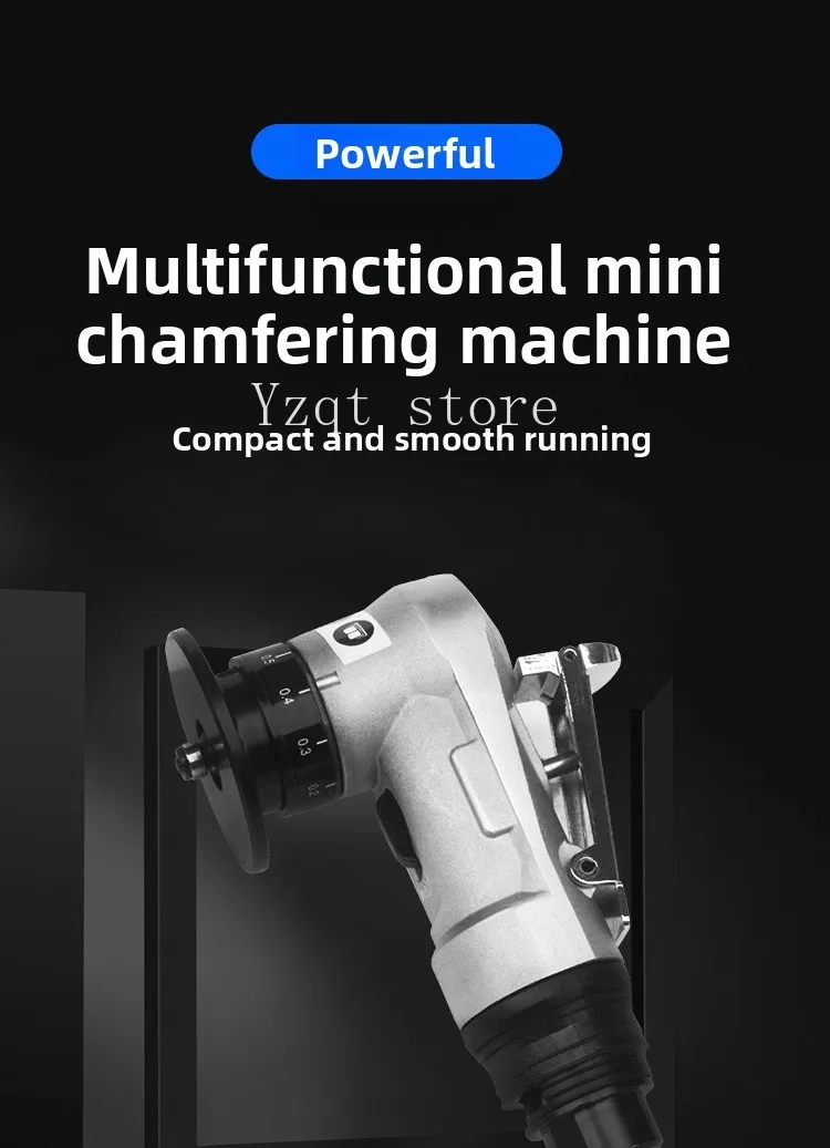 Pneumatic hand-held chamfering machine Metal trimming and grinding Small inner hole r-angle 45 degrees Mini arc chamfering