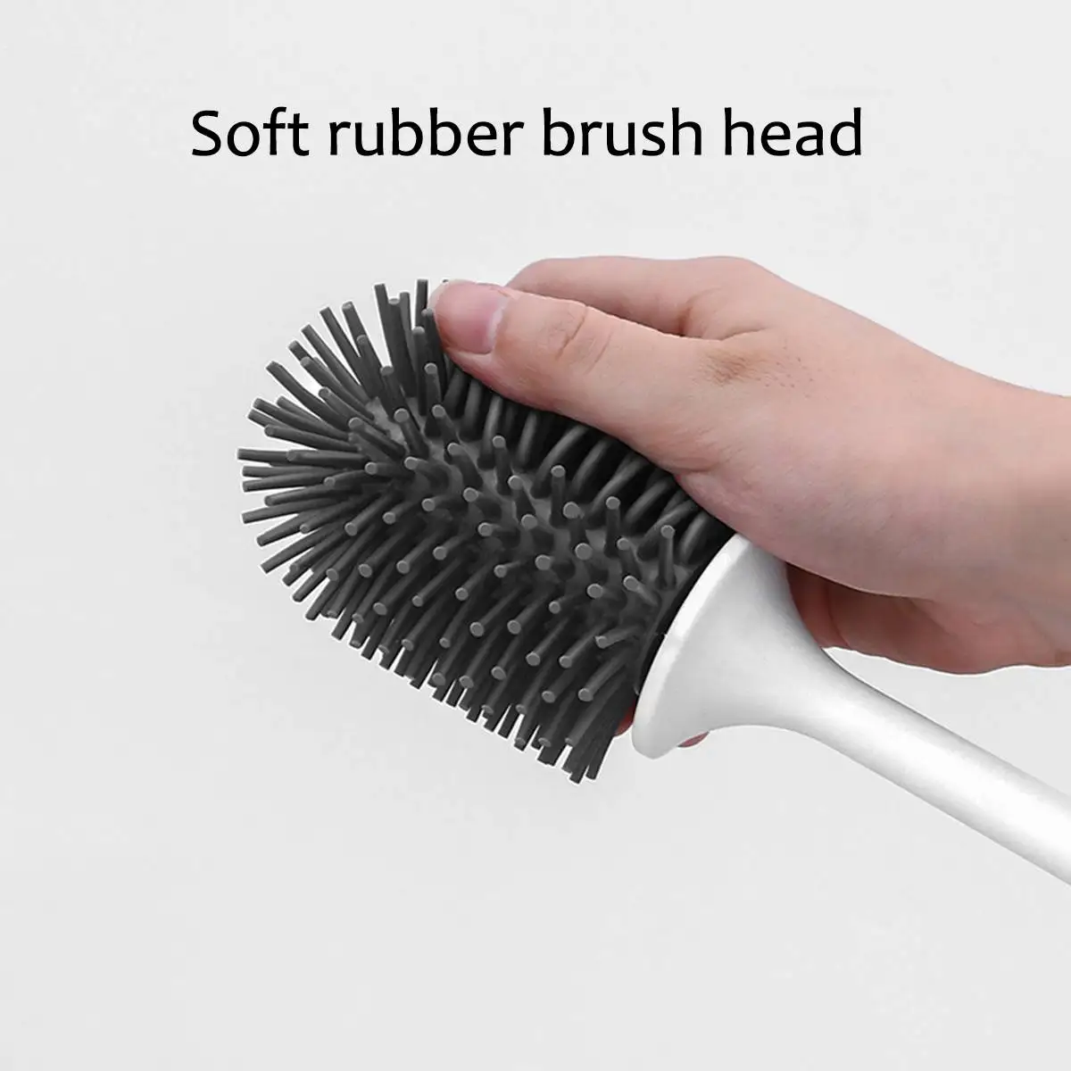 Tpr silicone cabeça escova de vaso sanitário rápida auto drenagem ferramenta limpa parede-montagem ou chão-pé escova de limpeza acessórios do banheiro