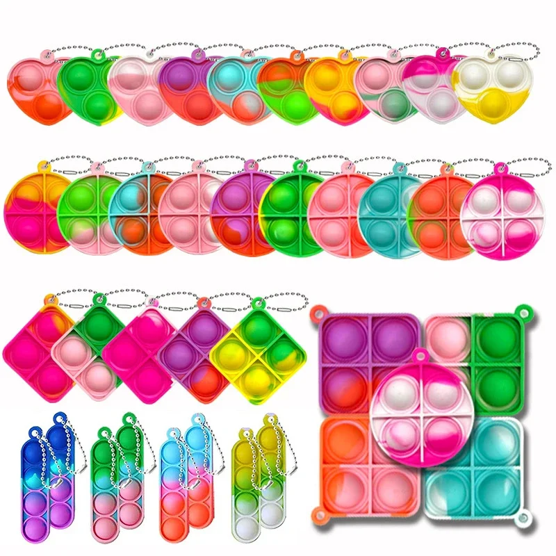 미니 팝 키체인, 유아 감각 피젯, 재미있는 스트레스 해소 장난감, 대량 배낭 매력 상품, 어린이 생일 파티 선물, 5 개, 10 개