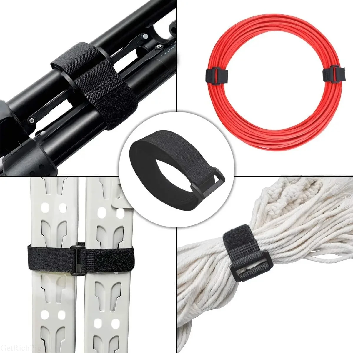 10-100pcs Reusable Hook and Loop Tie-downs Adjustable Nylon Cable Ties Nylon Fasteners Cord Straps Organizer for Securing Wires image 6