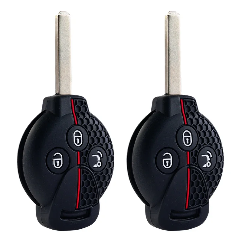 Car Silicone Remote Key Case Fob Shell Cover For Smart Fortwo City Coupe Cabrio Crossblade Roadster K Forfour 2007 - 2015