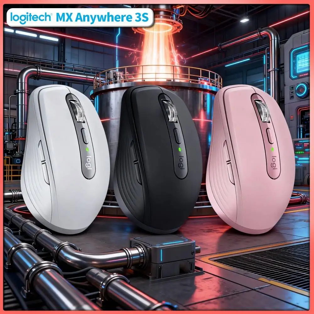 Ergonomic MX Anywhere 3S - 8K DPI, 3-Device Bluetooth, Silent Click, Perfect for Fashion Class & Lecture Hall Desk