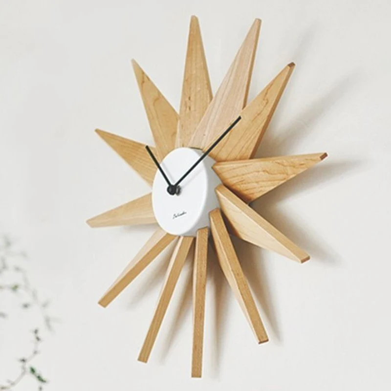Elegant Watch Wooden Wall Clocks Modern Art Decoration Clock Minimalist Wall Clocks Living Room Aesthetic Interior Ornaments