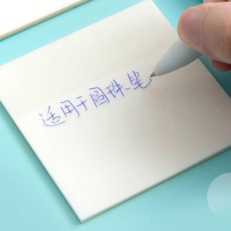 50Sheets Creative PET Transparent Sticky Notes Perspective Waterproof Sticky Notes Student Stationery School Office Supplies