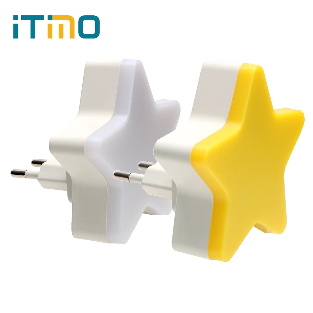 Luce notturna per bambini a forma di stella presa a spina europea lampada da parete LED Night Light Control Plug-in illuminazione domestica decorazione della stanza