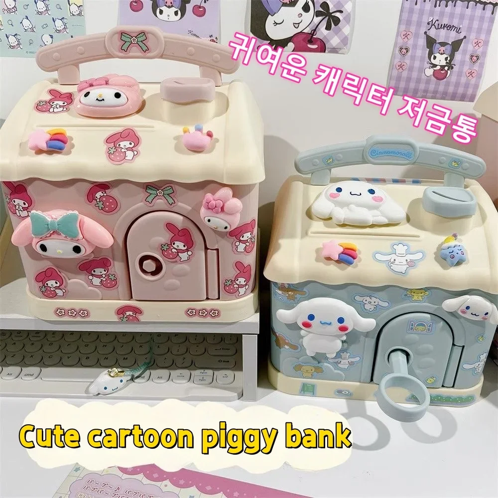 

New Kawaii Cute Sanrio Mymelody Kuromi Cinnamoroll Pochacco Piggy Bank Children's Change Jar Storage Cute Girl Birthday Gift