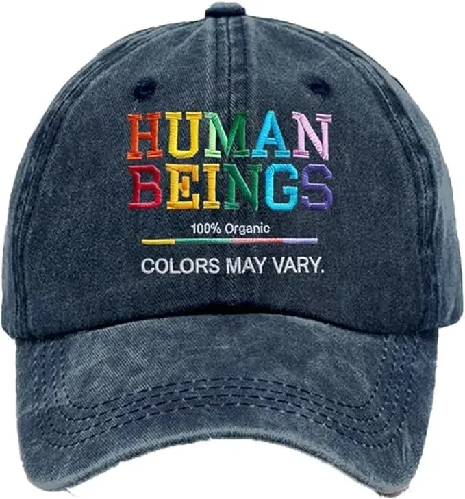 Unisex Retro Human Beings 100% Organic Colors May Vary Equality Pride Month LGBTQ Hat