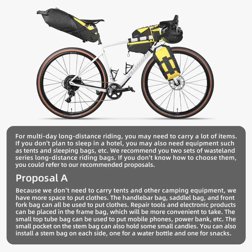 Rhinowalk Bike Bag Bag Splashproof Bicycle Handlebar Front Top/Bottom Tube Bag Bikepacking Wilderness Series 1 Piece Sale