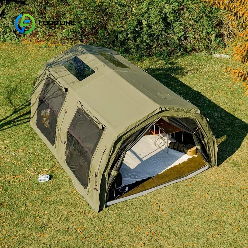Customized Air Tent-Army Green Air Tent Quick Open Large Space Camping Outdoor Cotton Inflatable Tent