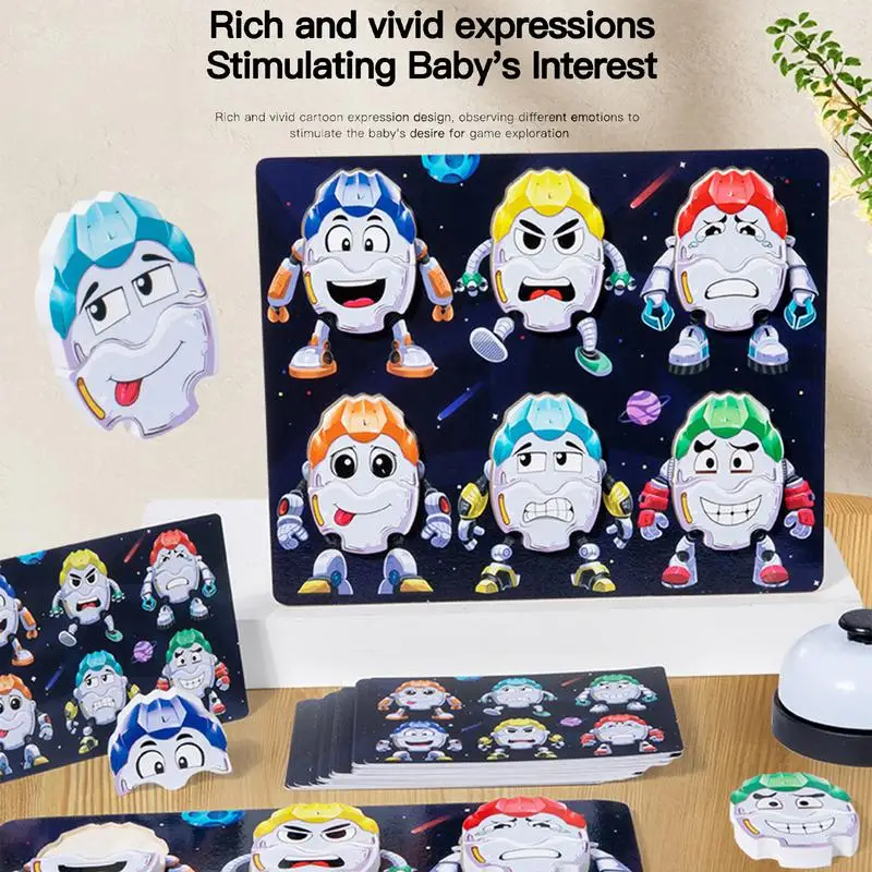 Expression Matching Game Wooden Children Sorting Toys Shape Sorter Game Early Education Sensory Toys For Fine Motor Skills